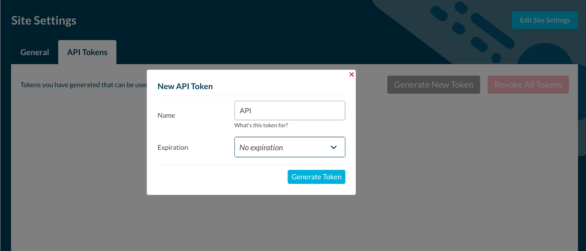 Creating an API Token in the TMT Dashboard